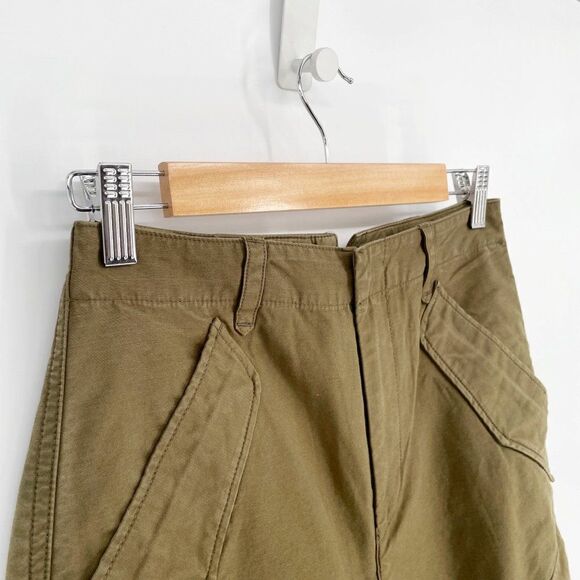 Rag & Bone Field Cargo Joggers Olive Green Ankle Zip High Rise Cotton Women's 25 - Picture 3 of 8